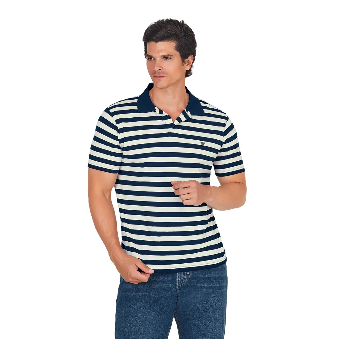 PLAYERA TIPO POLO A RAYAS CABALLERO 96227