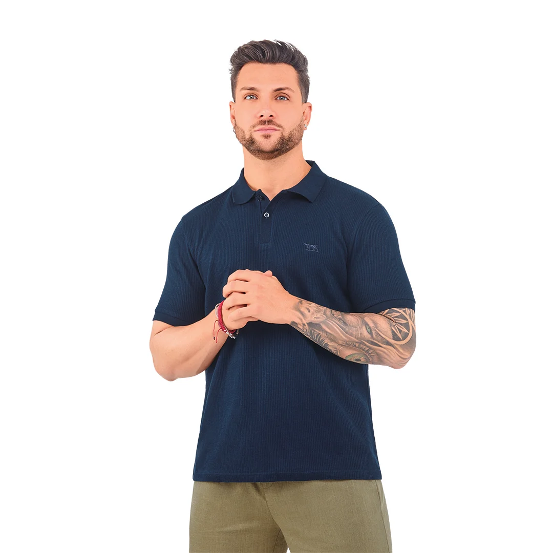 PLAYERA TIPO POLO AZUL 90674