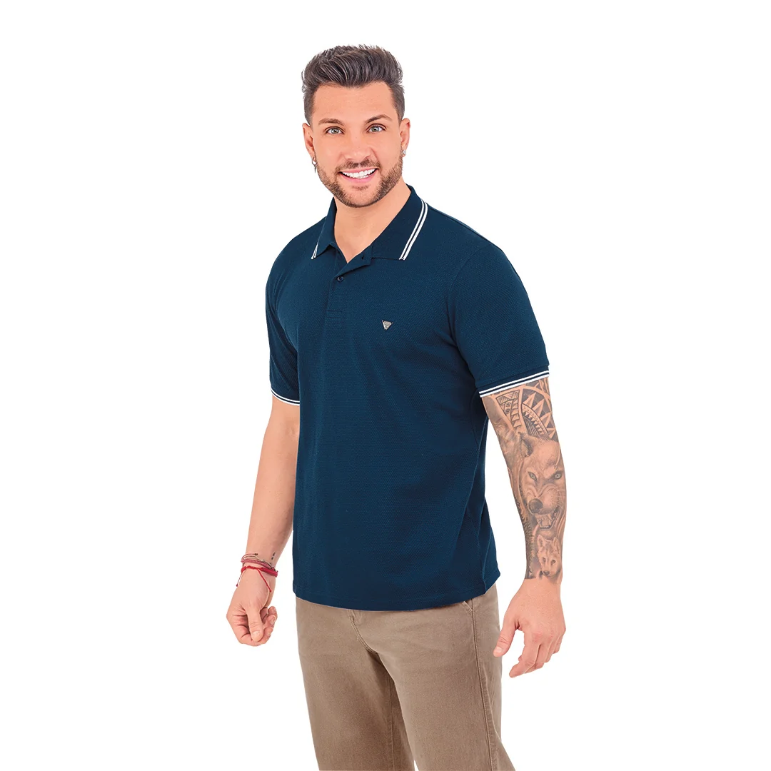 PLAYERA TIPO POLO AZUL 90681