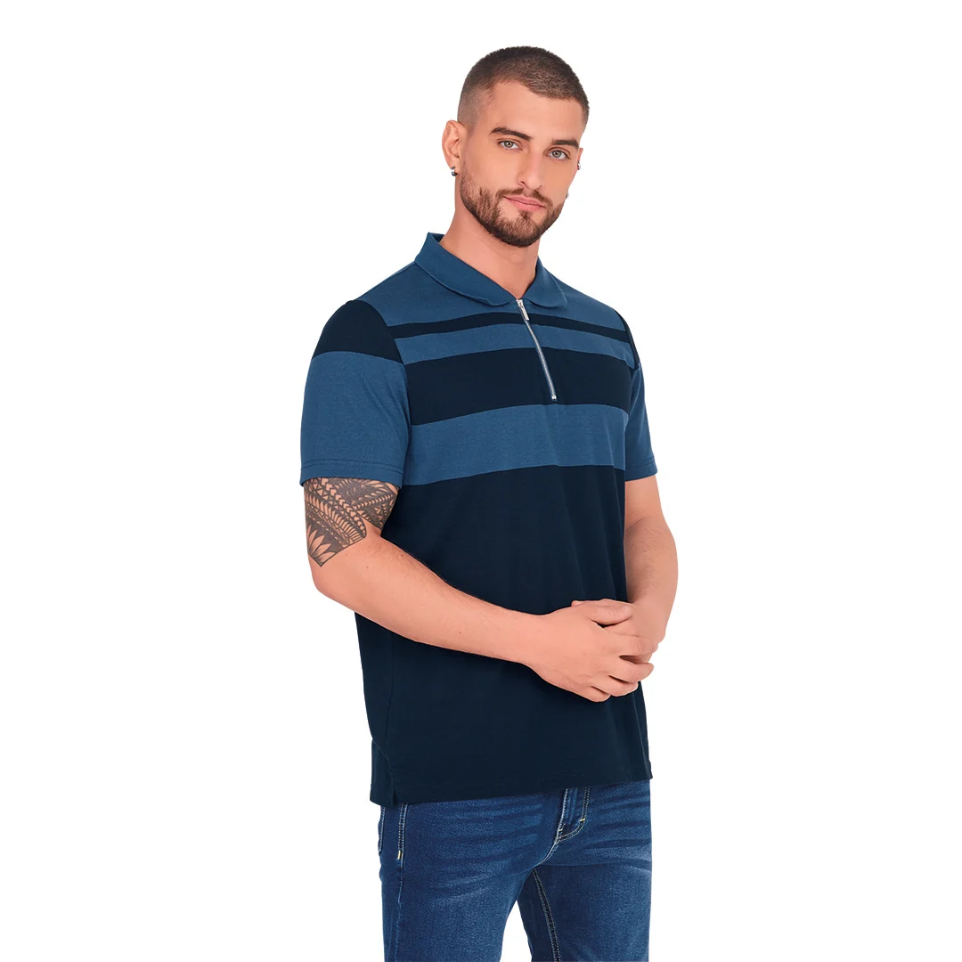 PLAYERA TIPO POLO AZUL 91073