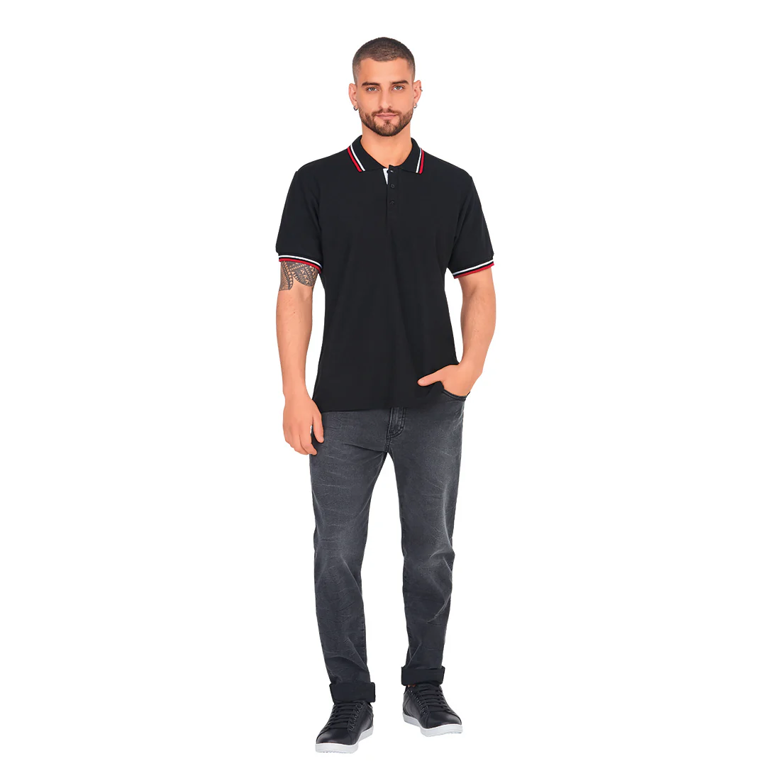 PLAYERA TIPO POLO NEGRA 22464