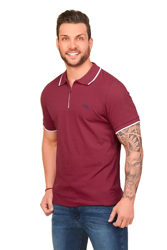 PLAYERA TIPO POLO TINTO 91055