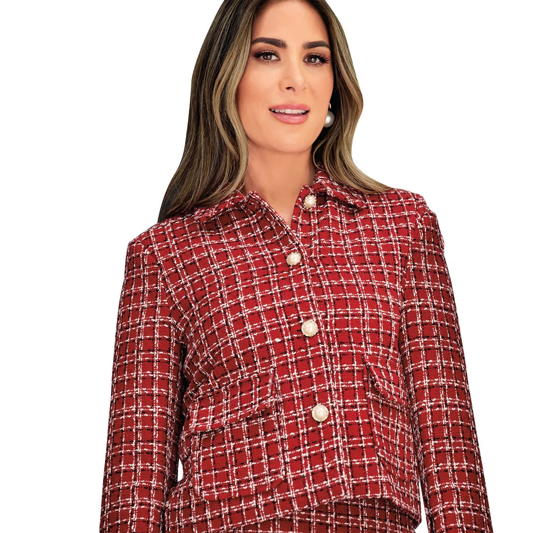 SACO ROJO TIPO TWEED 91139