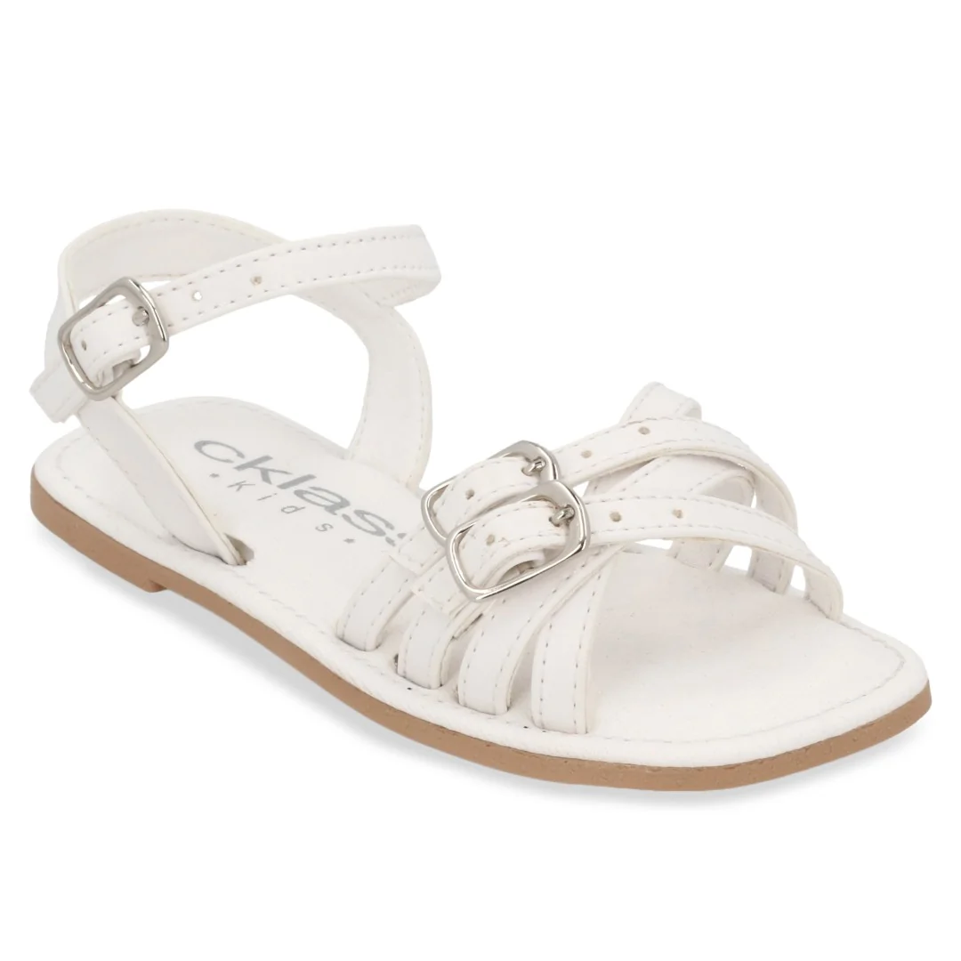 SANDALIA CASUAL BLANCO CON ADORNO 14217