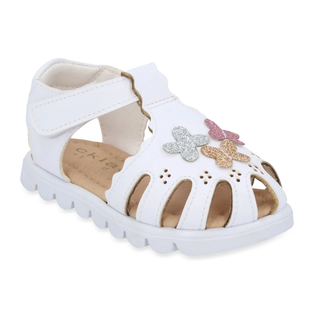 SANDALIA CASUAL BLANCO CON ADORNO 14221