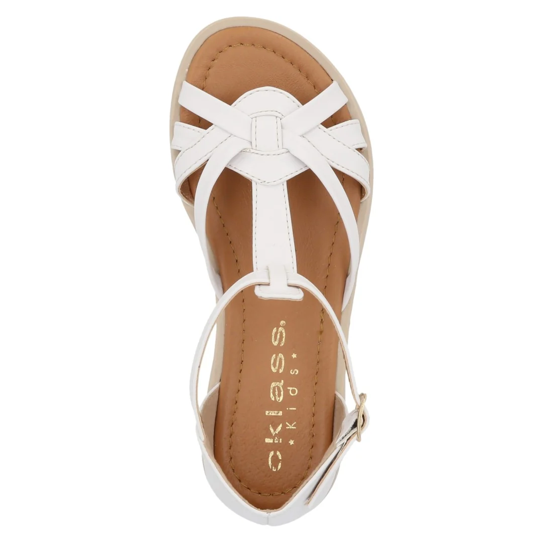 SANDALIA CASUAL BLANCO Y MIEL CON ADORNO DUO 682 - Image 12