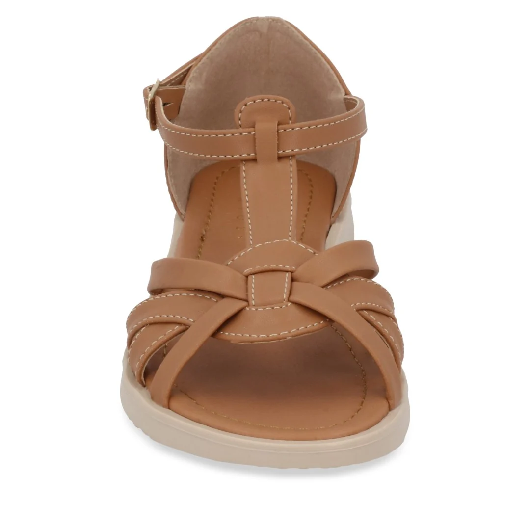 SANDALIA CASUAL BLANCO Y MIEL CON ADORNO DUO 682 - Image 5