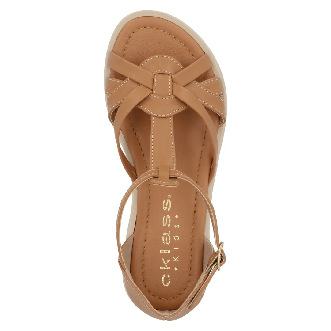 SANDALIA CASUAL BLANCO Y MIEL CON ADORNO DUO 682 - Image 6