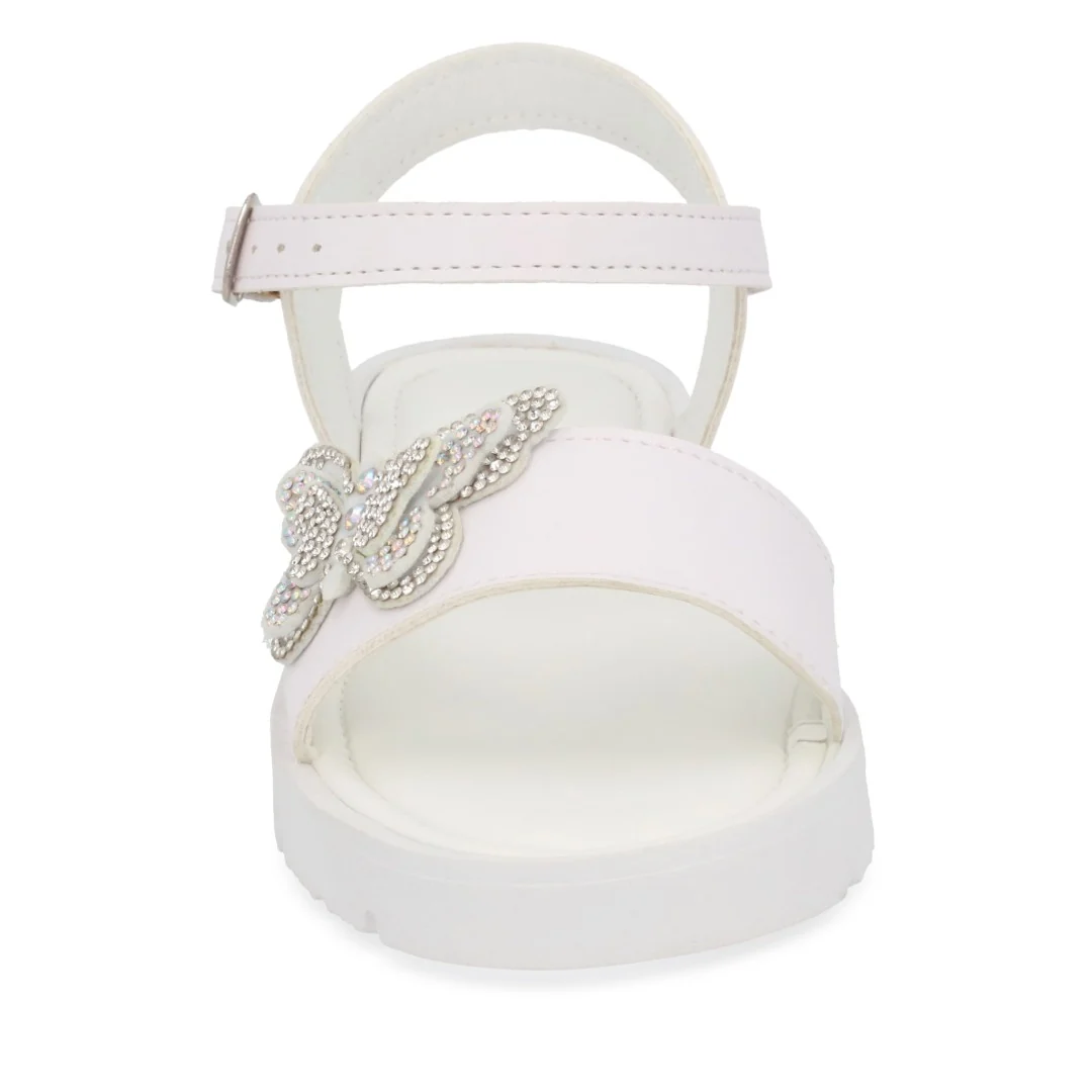 SANDALIA CASUAL BLANCO Y ROSA CON ADORNO DUO 683 - Image 5