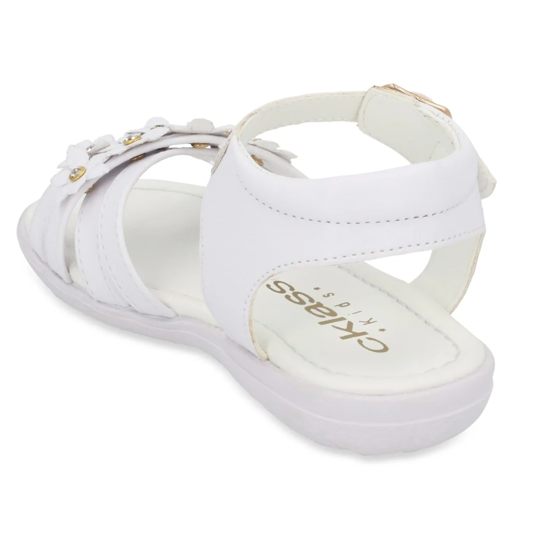 SANDALIA CASUAL BLANCO Y ROSA CON ADORNO DÚO 692 - Image 4