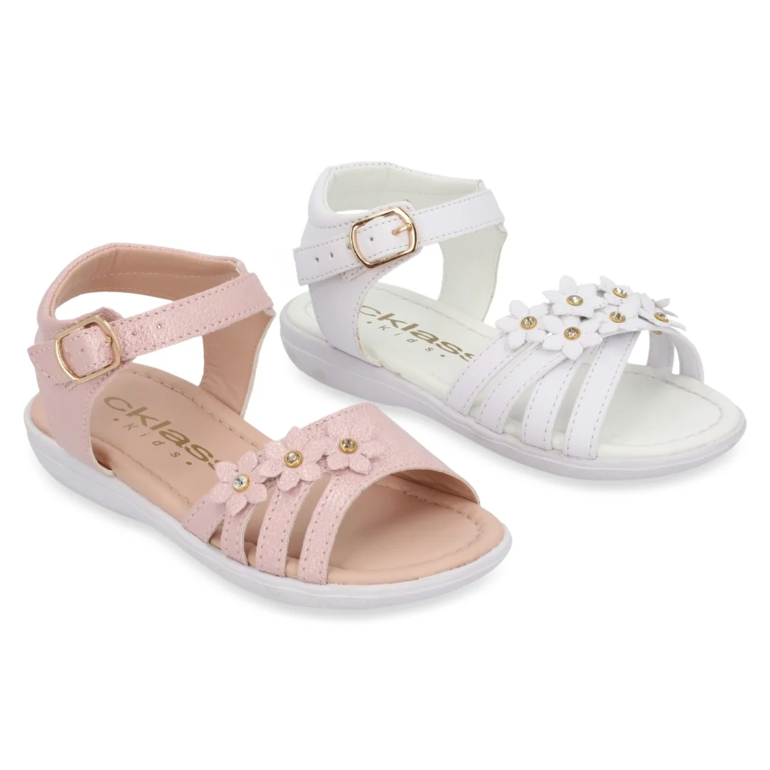 SANDALIA CASUAL BLANCO Y ROSA CON ADORNO DÚO 692 - Image 7