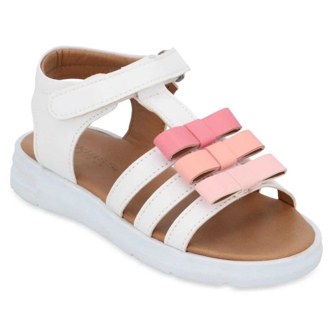 SANDALIA CASUAL BLANCO Y ROSA CON ADORNO DUO 696 - Image 2