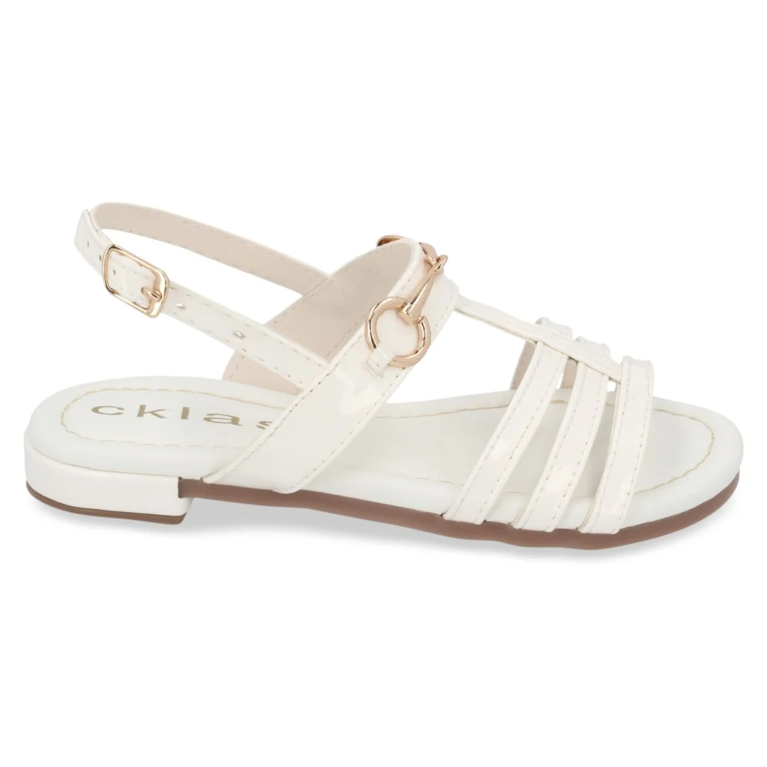 SANDALIA CASUAL BLANCO Y ROSA CON ADORNO DUO 725 - Image 3
