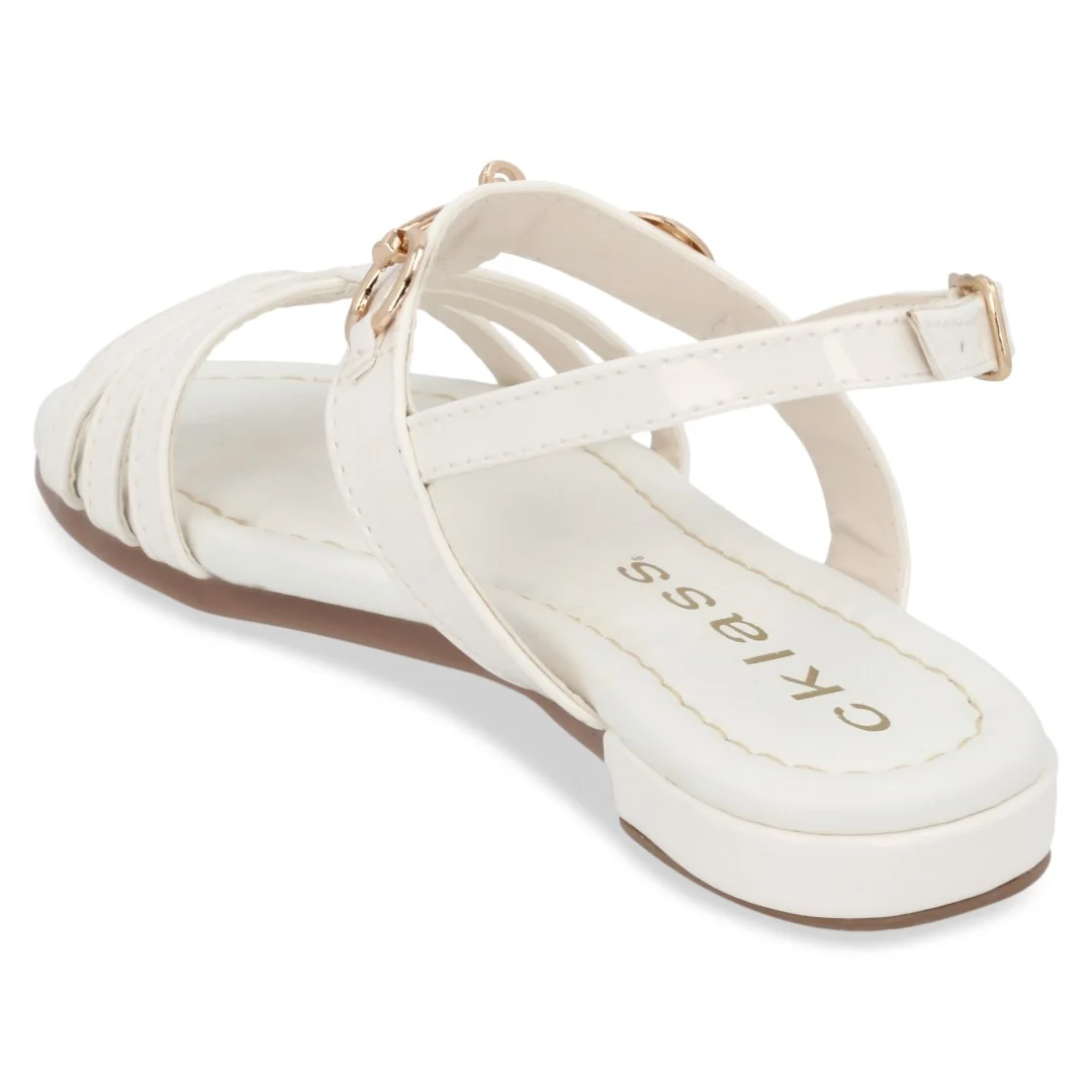 SANDALIA CASUAL BLANCO Y ROSA CON ADORNO DUO 725 - Image 4