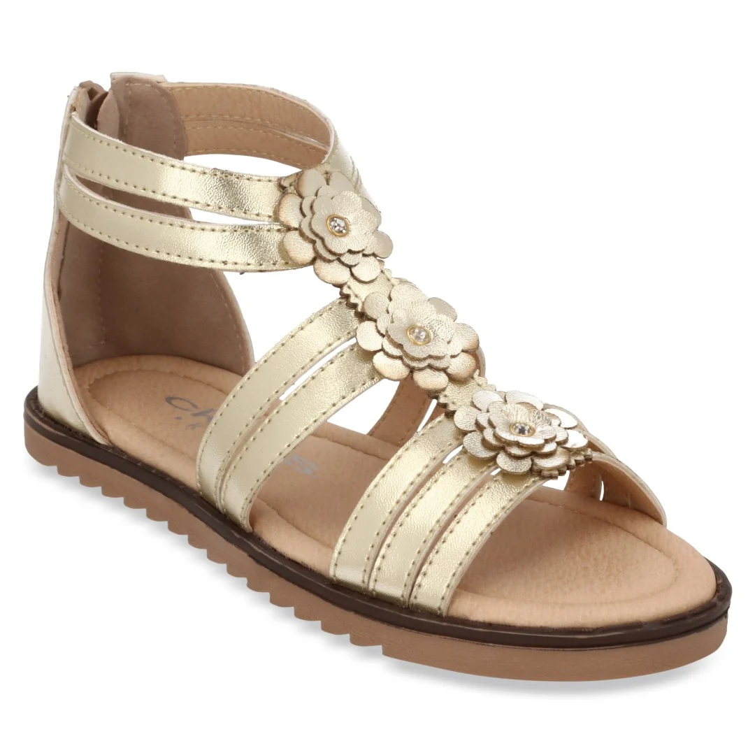 SANDALIA CASUAL ORO Y ROSA CON ADORNO DUO 726 - Image 2