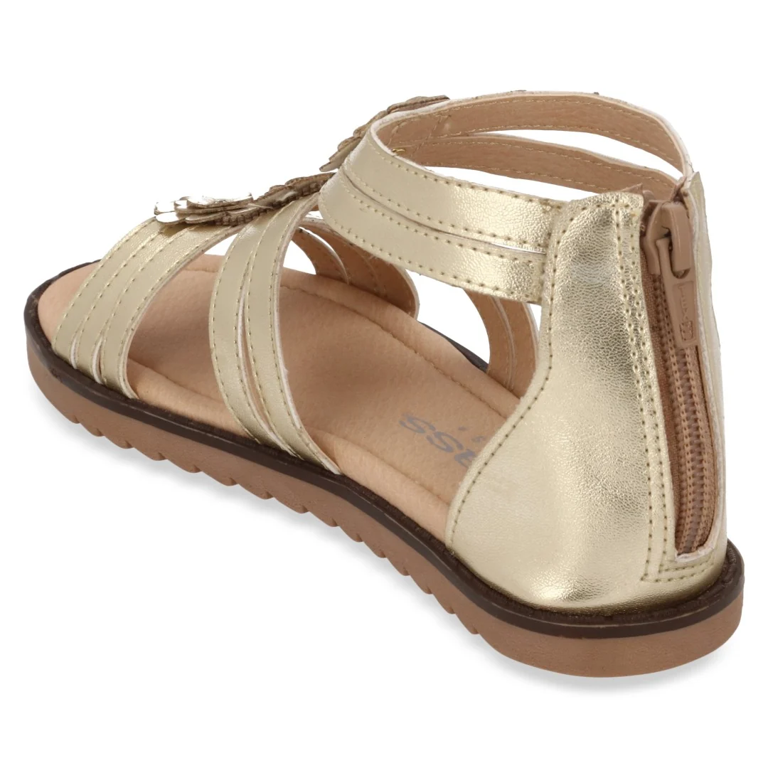 SANDALIA CASUAL ORO Y ROSA CON ADORNO DUO 726 - Image 4