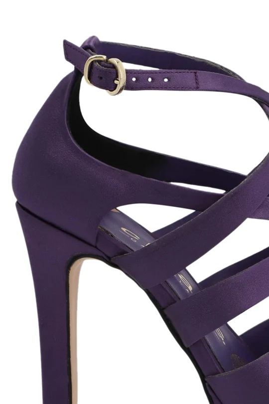 Sandalia morado de media plataforma con tiras 05025 - Image 6