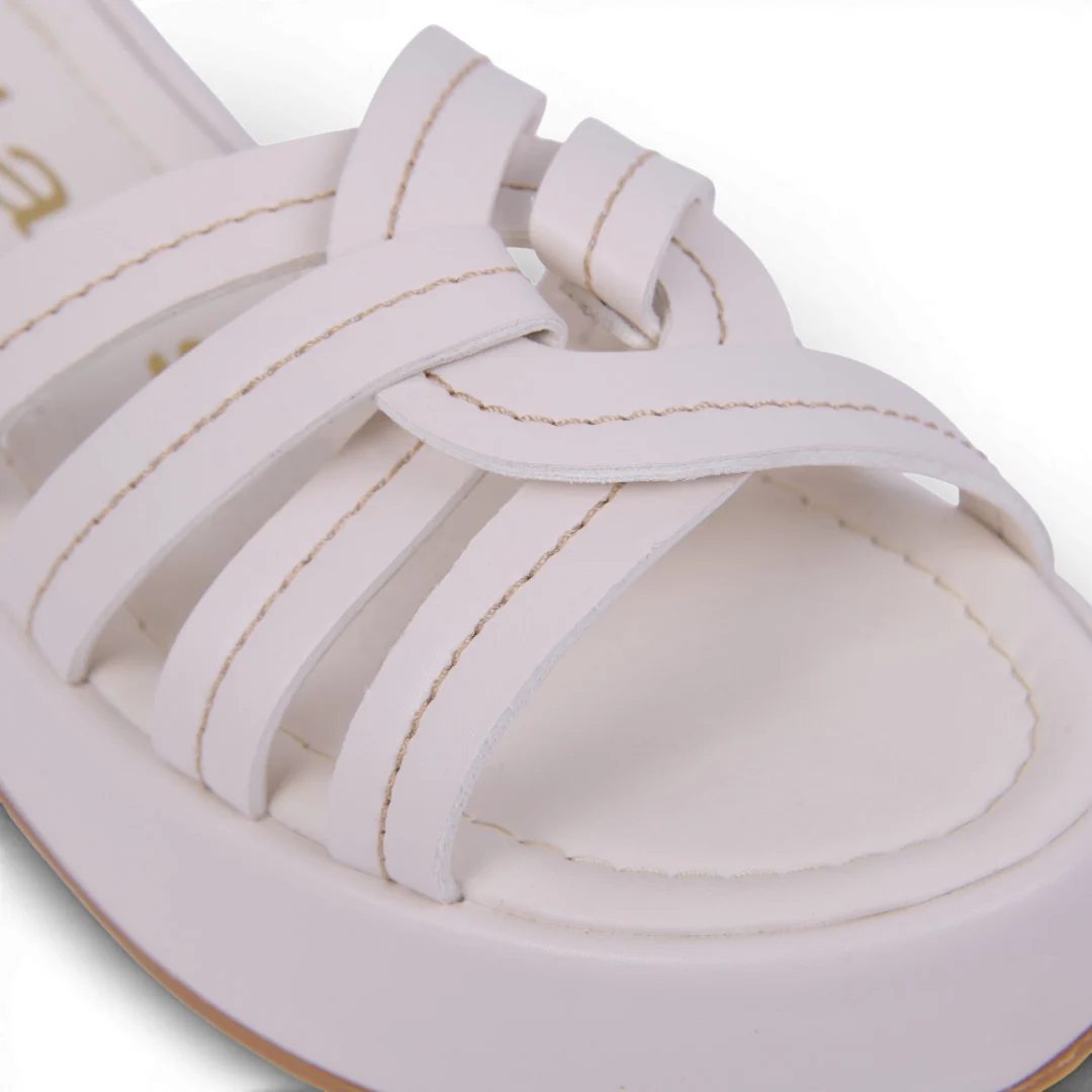 SANDALIA CON PLATAFORMA CRUZADA 5CM HUESO 05281 - Image 6