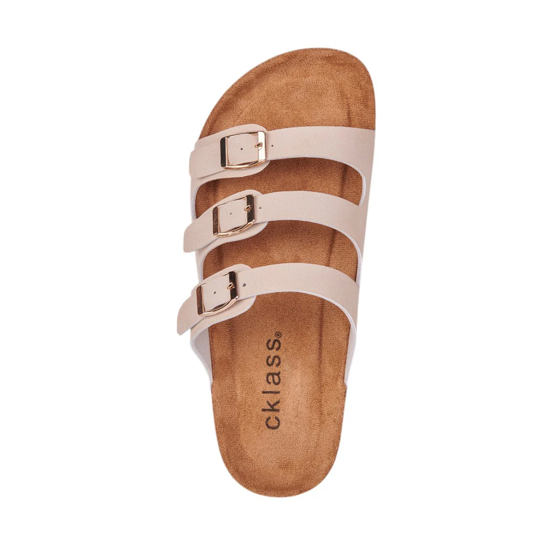 SANDALIA CONFORT DE TRES CORREAS HUESO 70638 - Image 4