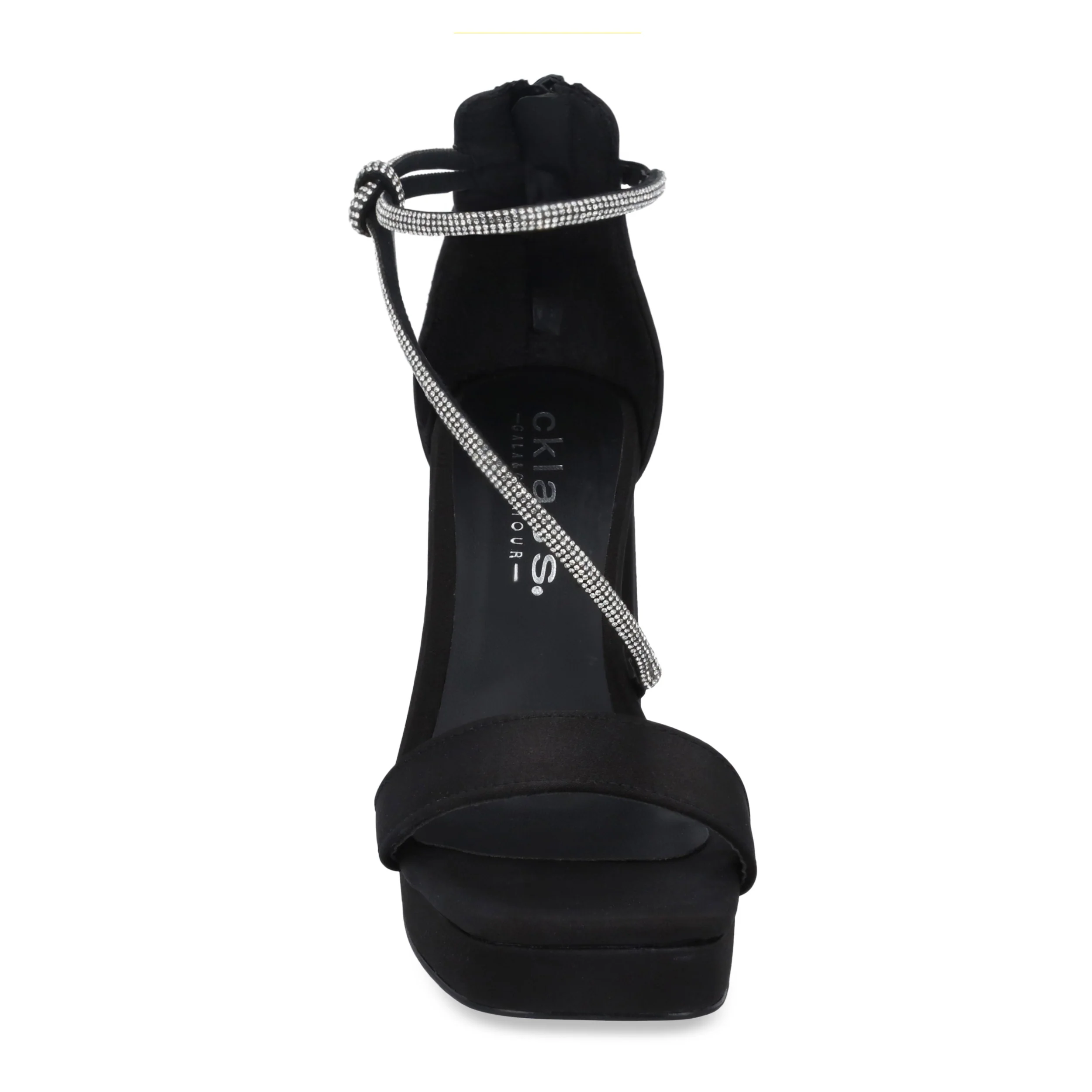 SANDALIA DE MEDIA PLATAFORMA 11CM MUJER NEGRO CON BRILLOS 28603 - Image 3