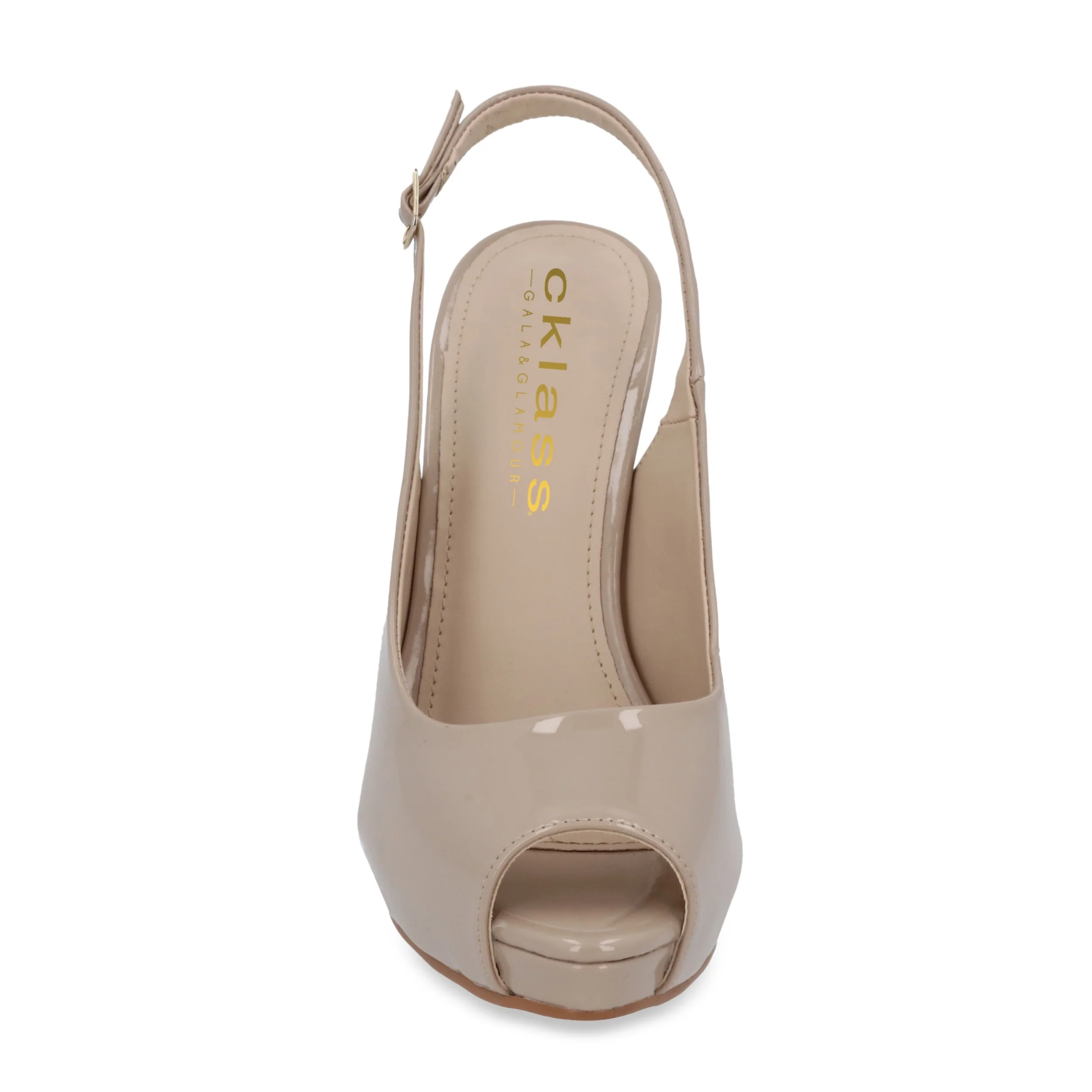 SANDALIA DE MEDIA PLATAFORMA 12 CM MUJER BEIGE CON HEBILLA 08638 - Image 2