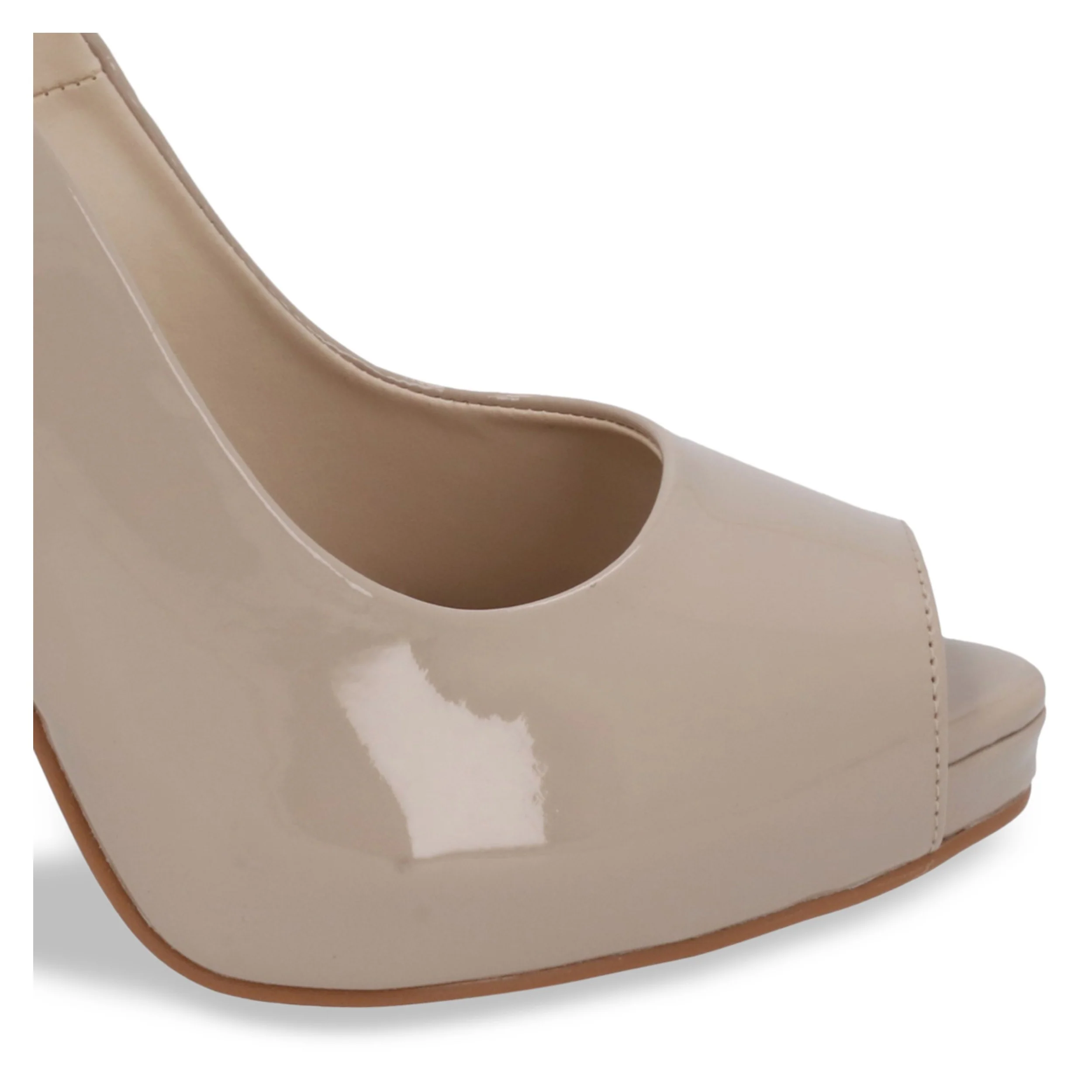 SANDALIA DE MEDIA PLATAFORMA 12 CM MUJER BEIGE CON HEBILLA 08638 - Image 6