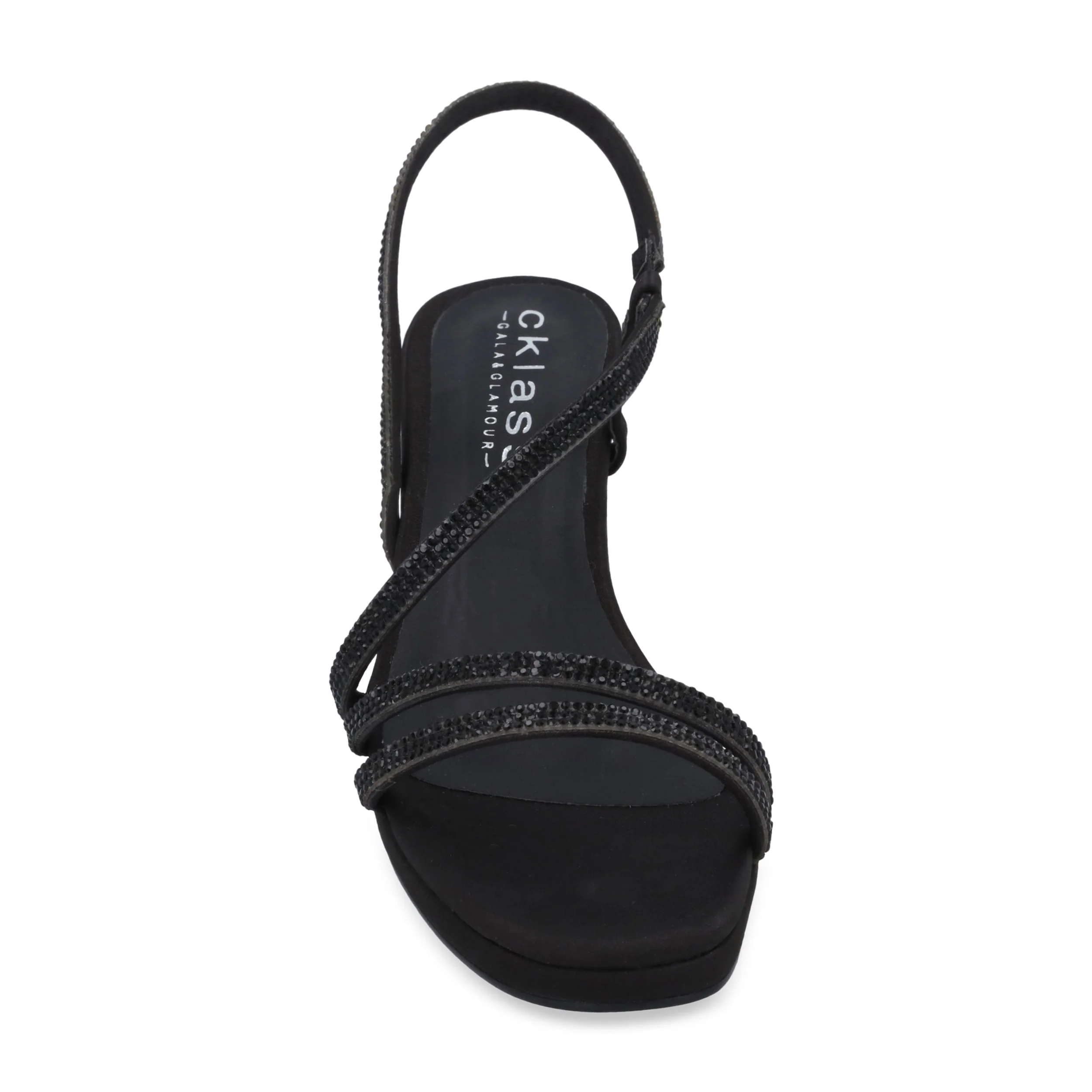 SANDALIA DE MEDIA PLATAFORMA 7CM MUJER NEGRO CON PEDRERÍA 03270 - Image 3