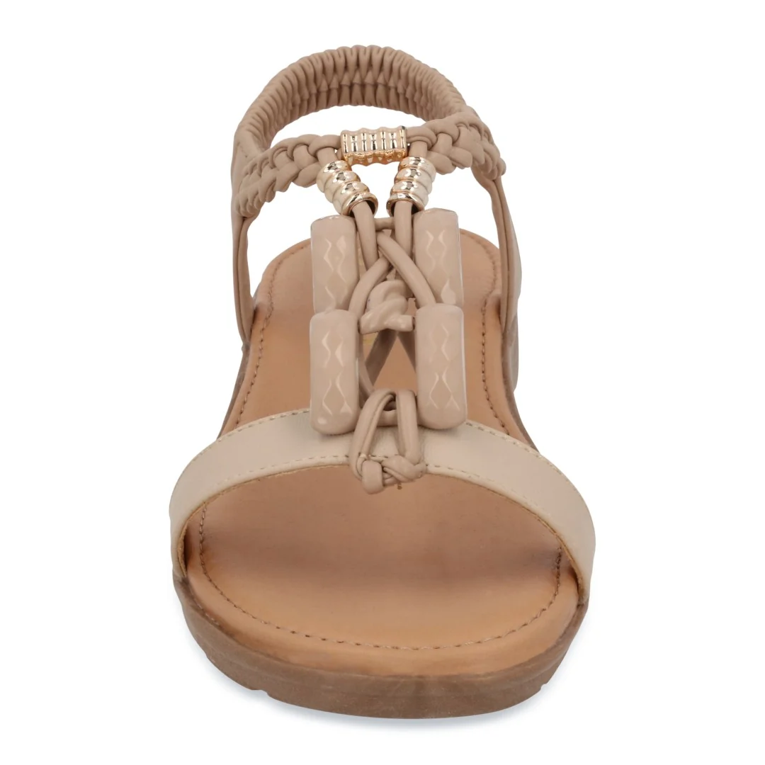 SANDALIA DE PISO BEIGE CON ADORNO 03465 - Image 4