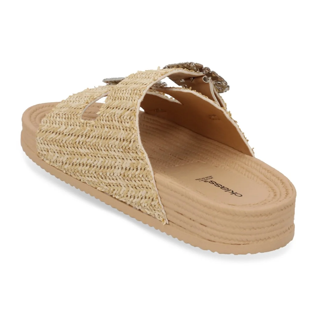 SANDALIA DE PISO BEIGE CON BRILLOS 71032 - Image 3