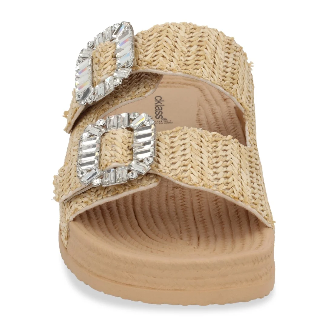 SANDALIA DE PISO BEIGE CON BRILLOS 71032 - Image 4