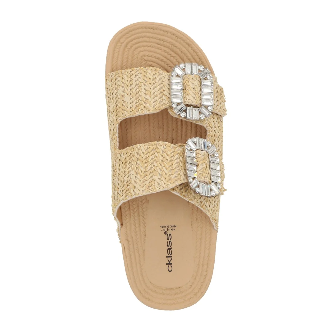 SANDALIA DE PISO BEIGE CON BRILLOS 71032 - Image 5