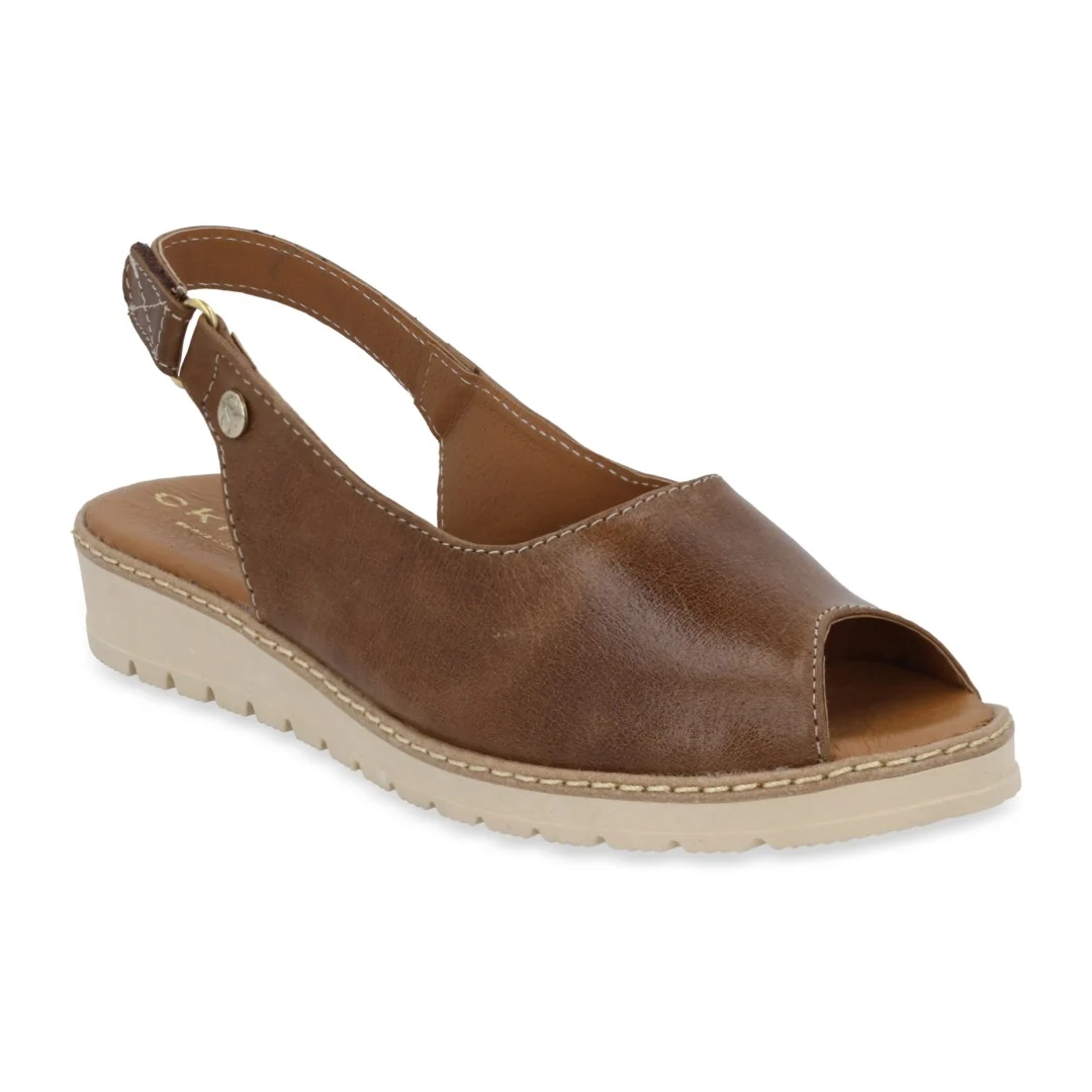 SANDALIA DE PISO MIEL DE PIEL 36344
