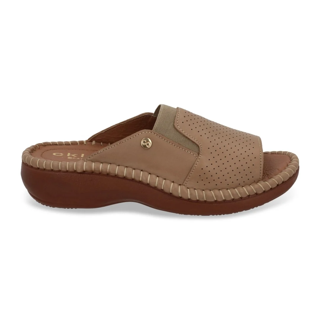 SANDALIA DE PISO MUJER BEIGE DE PIEL 75290 - Image 2
