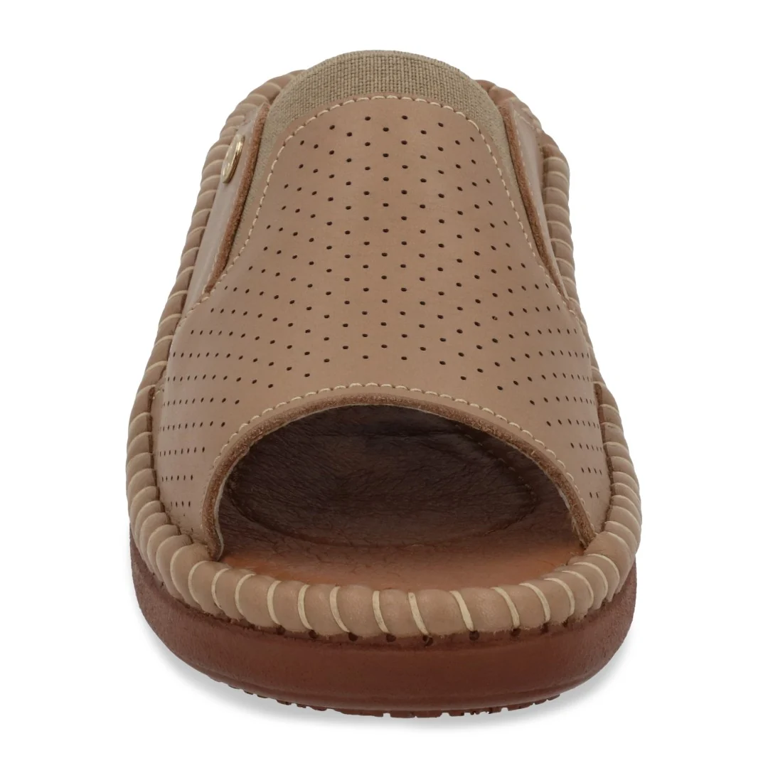 SANDALIA DE PISO MUJER BEIGE DE PIEL 75290 - Image 4