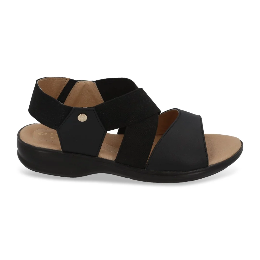 SANDALIA DE PISO MUJER NEGRO CON ELÁSTICO 26233 - Image 2
