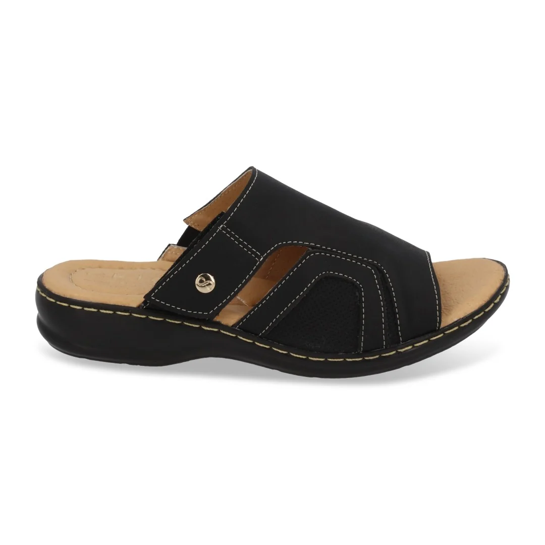 SANDALIA DE PISO MUJER NEGRO DE PIEL 58019 - Image 2