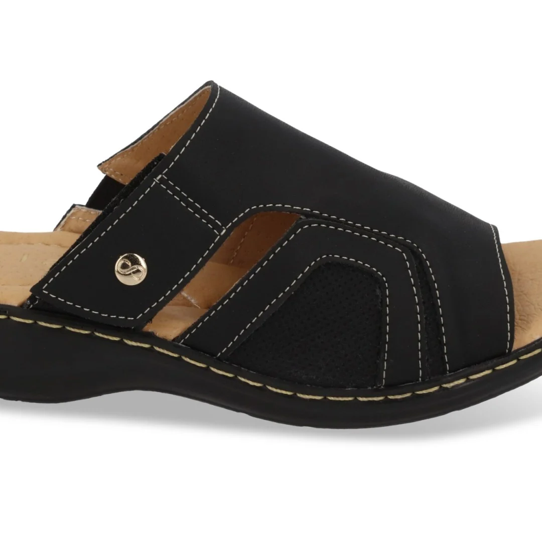 SANDALIA DE PISO MUJER NEGRO DE PIEL 58019 - Image 6