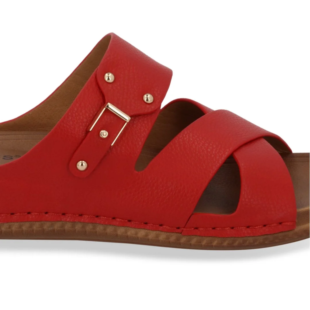 SANDALIA DE PISO MUJER  ROJO DESTALONADA 71243 - Image 6