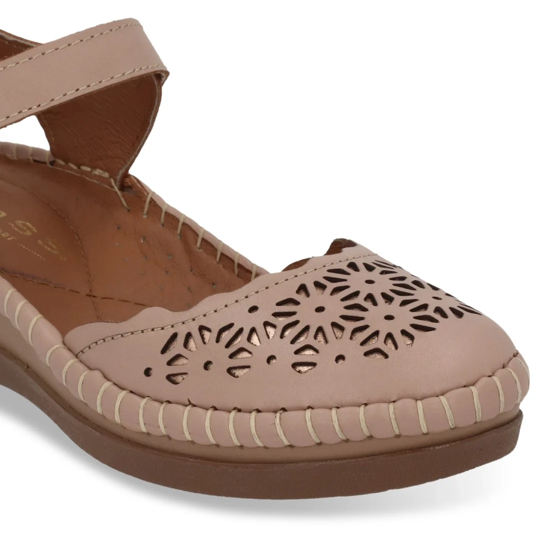 SANDALIA DE PISO MUJER ROSA DE PIEL CON LÁSER 75293 - Image 6