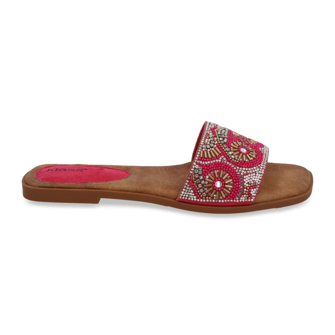 SANDALIA DE PISO ORO ROSADO CON APLICACIÓN 73309 - Image 2