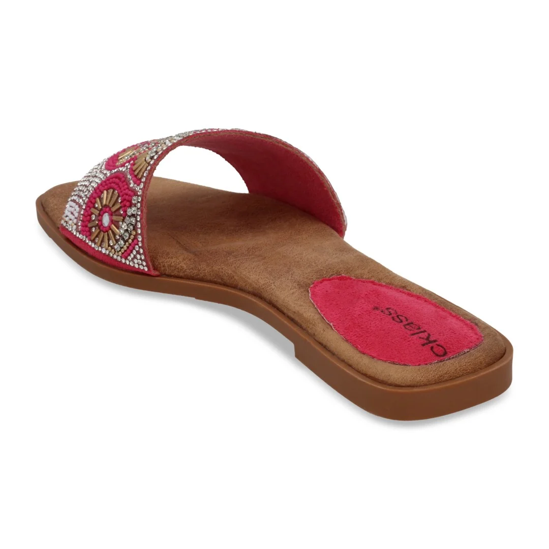 SANDALIA DE PISO ORO ROSADO CON APLICACIÓN 73309 - Image 3