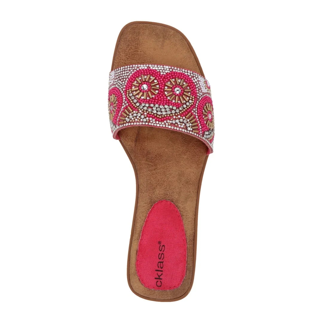 SANDALIA DE PISO ORO ROSADO CON APLICACIÓN 73309 - Image 5