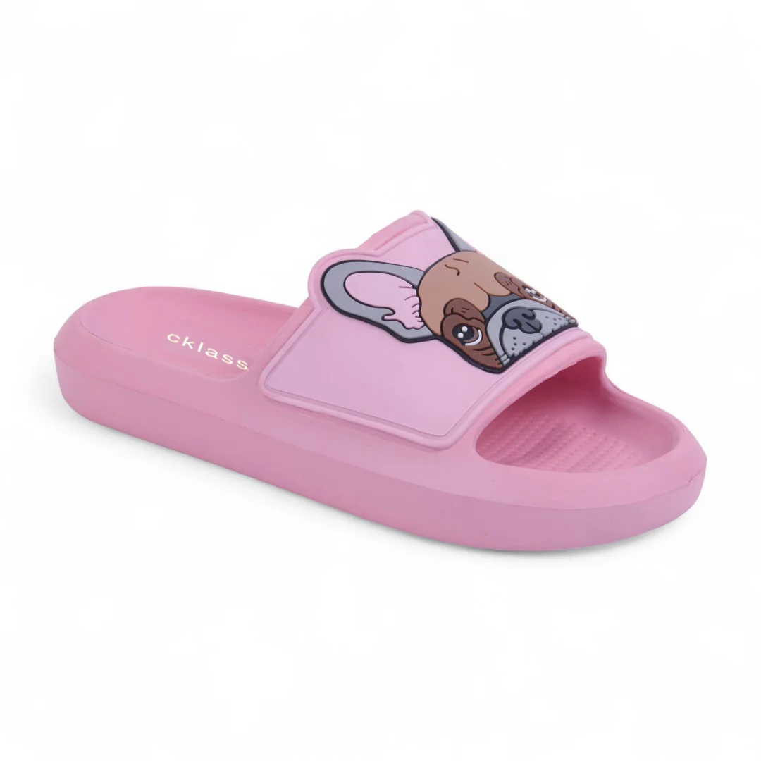 SANDALIA DE PISO ROSA CON ADORNO DE PERRITO 03489