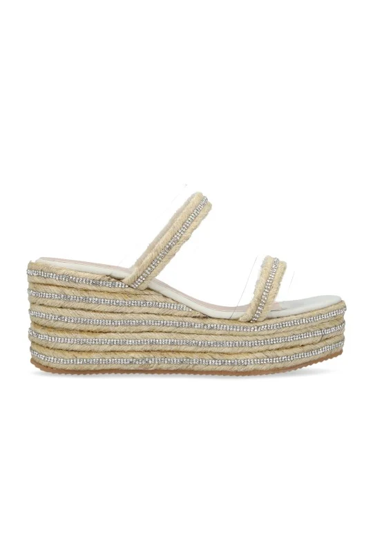 SANDALIA DE PLATAFORMA BEIGE CON MICA 21740 - Image 2