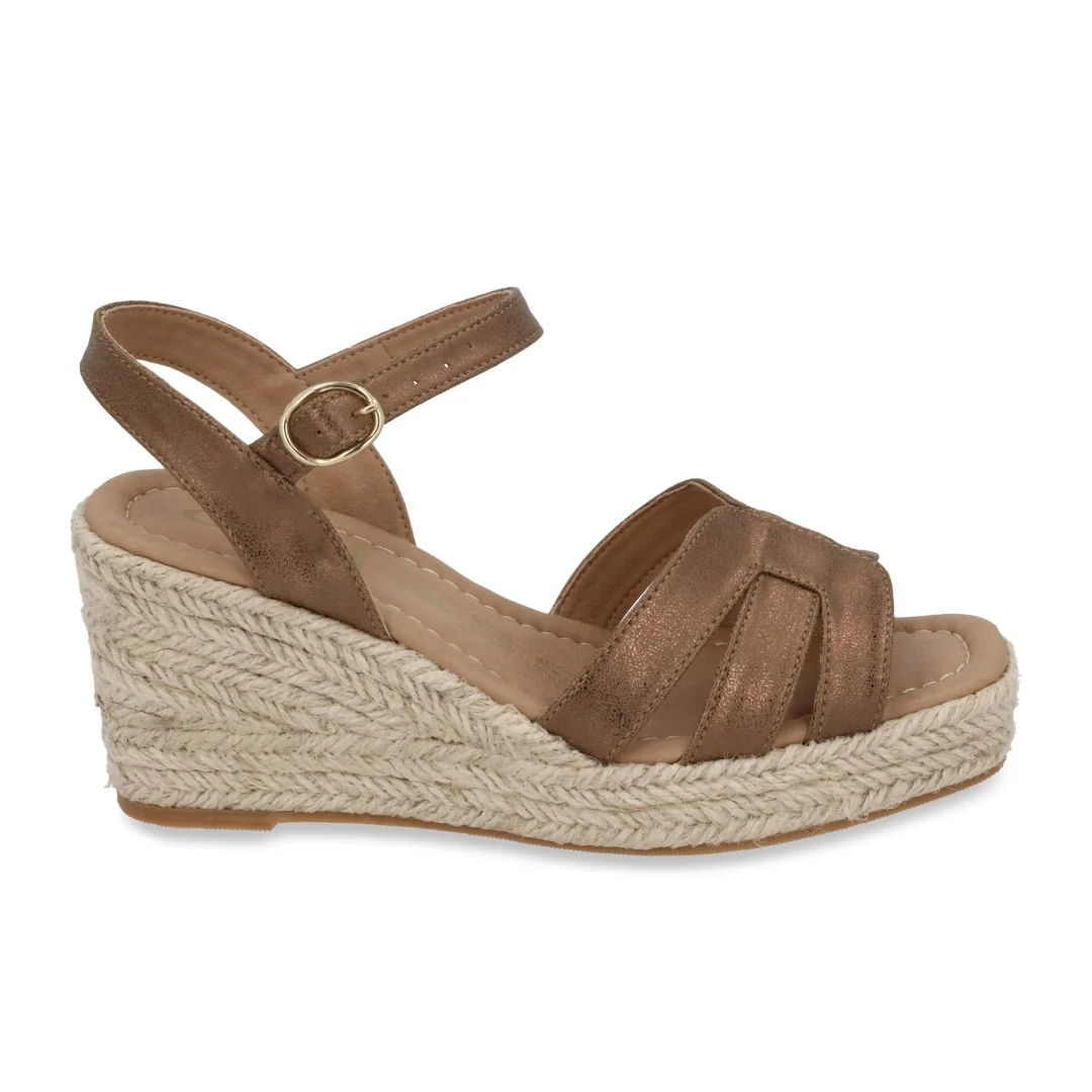 SANDALIA DE PLATAFORMA BRONCE CON YUTE 32233 - Image 2