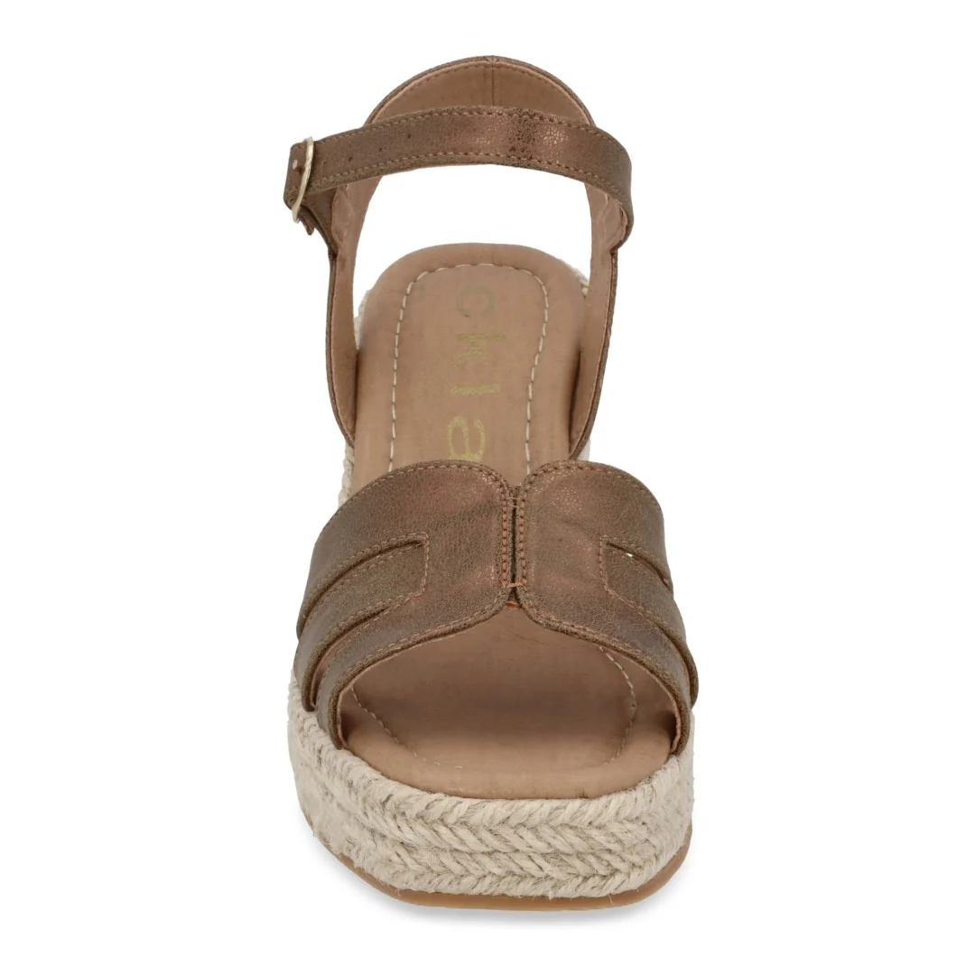 SANDALIA DE PLATAFORMA BRONCE CON YUTE 32233 - Image 3