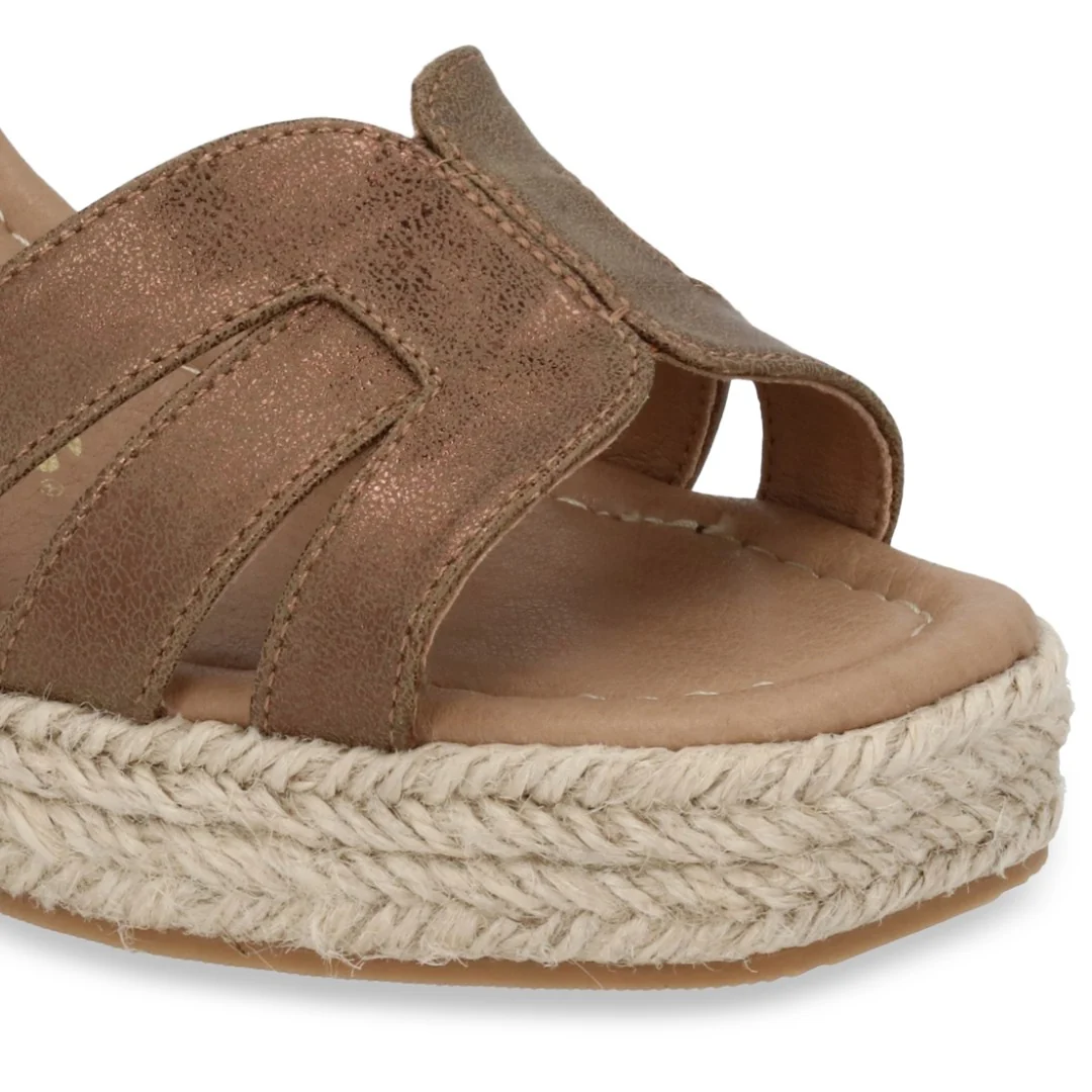 SANDALIA DE PLATAFORMA BRONCE CON YUTE 32233 - Image 6