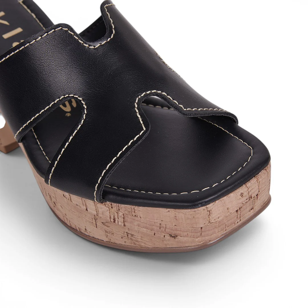 SANDALIA DE PLATAFORMA CON PESPUNTE NEGRO 32248 - Image 6