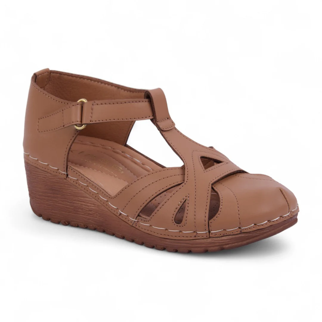 SANDALIA DE PLATAFORMA CORRIDA MIEL CONTACTEL 17316