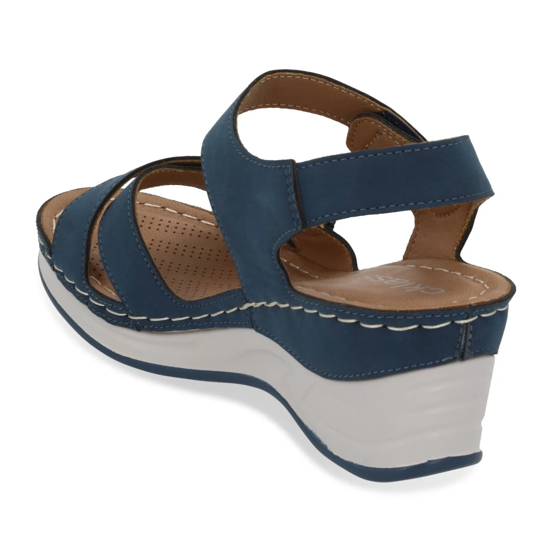 SANDALIA DE PLATAFORMA MUJER AZUL CON CONTACTEL 70477 - Image 3